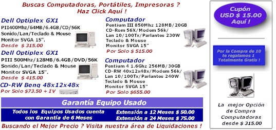 Computadoras, Pentium I, Pentium II, Celeron, Pentium III, Pentium 4, Nuevas y Usadas, Intel, AMD !